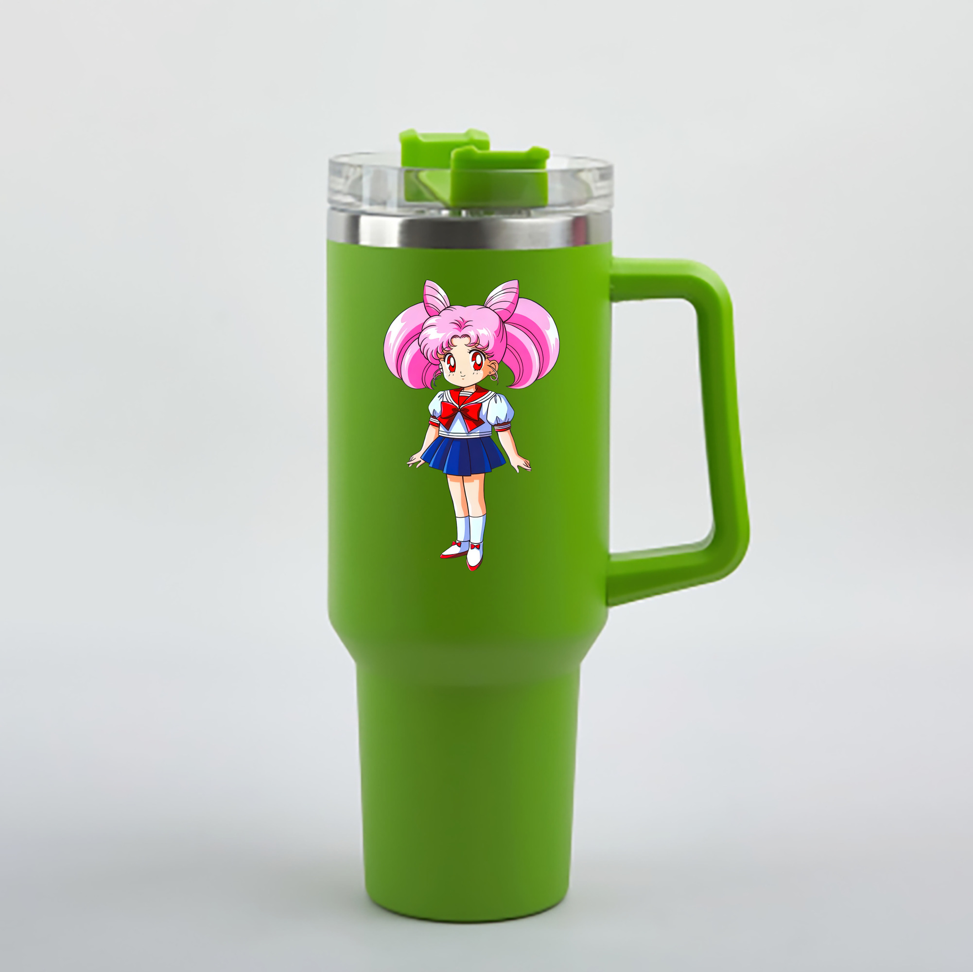 （画像用） 美少女戦士セーラームーン ちびうさ Sailor Moon Chibiusa Tsukino Usagi Small Lady Serenity 1200mL車用タンブラー - クリスタルステッカー（プラスチックストロー付き）